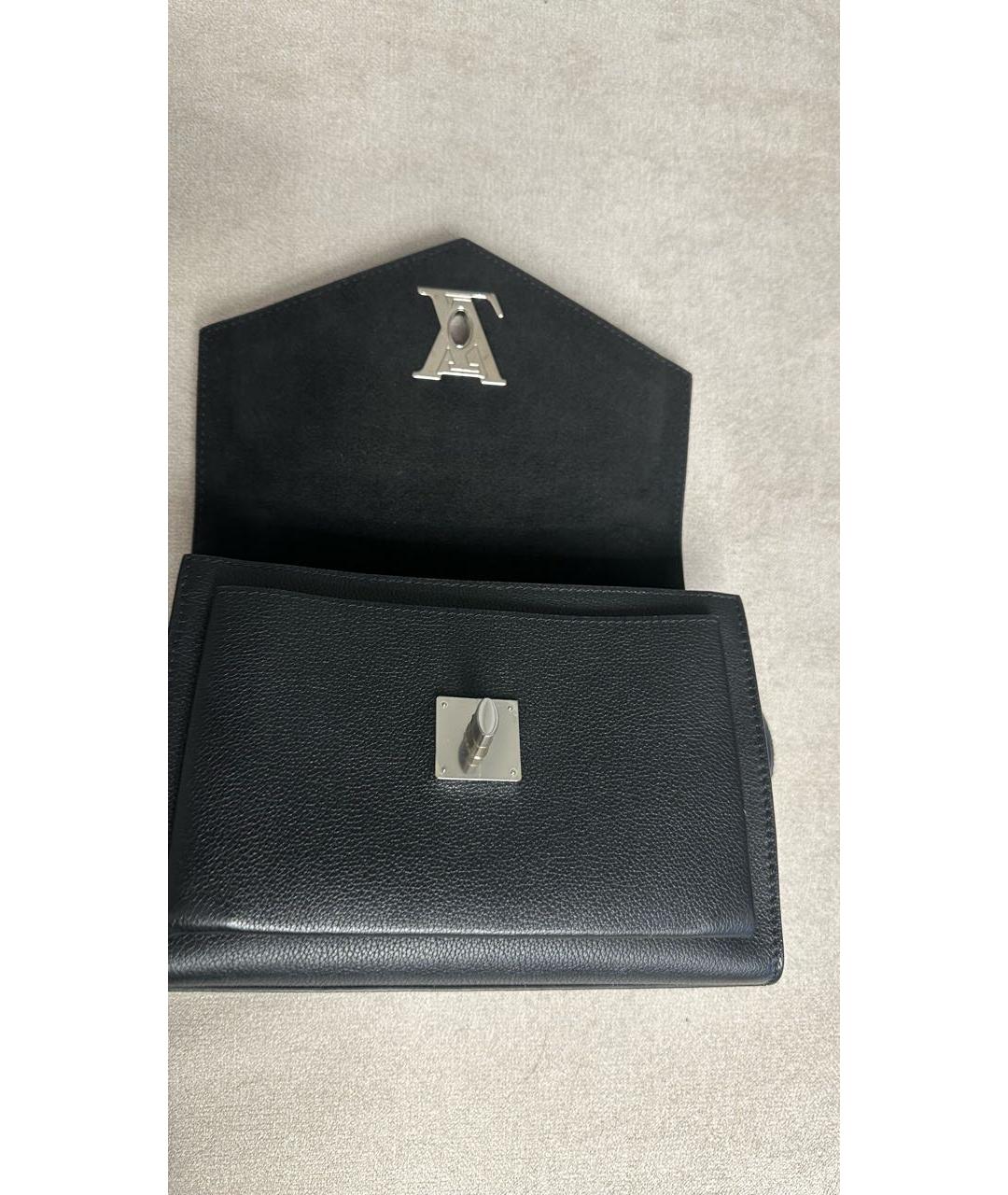 LOUIS VUITTON Черная кожаная сумка через плечо, фото 5