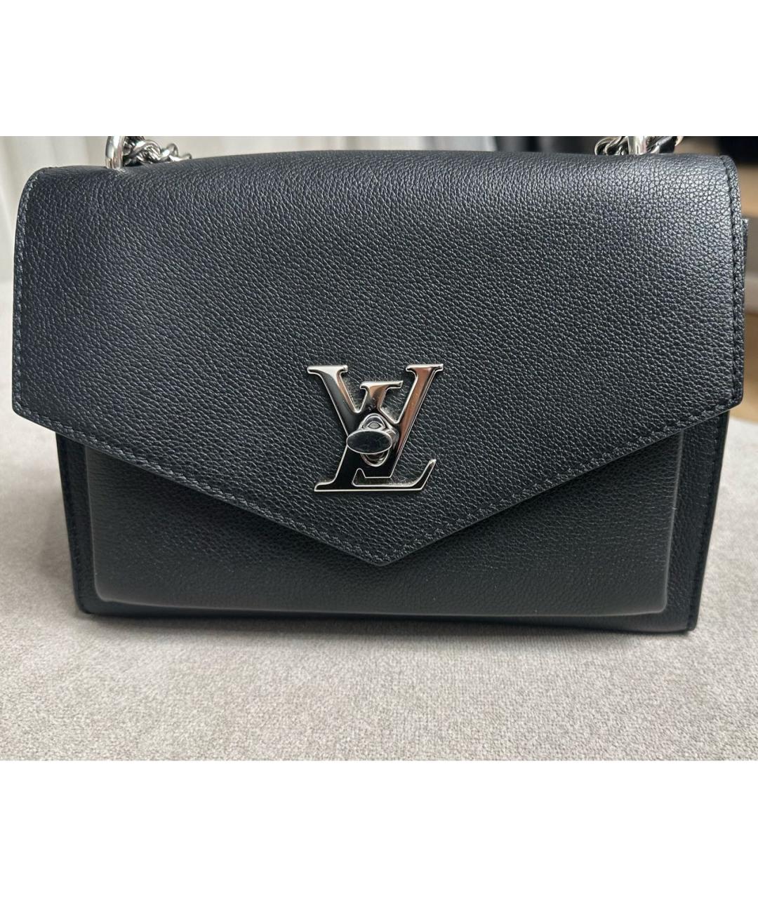 LOUIS VUITTON Черная кожаная сумка через плечо, фото 7