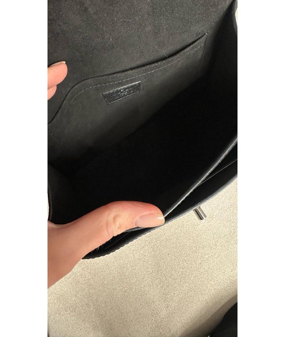 LOUIS VUITTON Черная кожаная сумка через плечо, фото 4