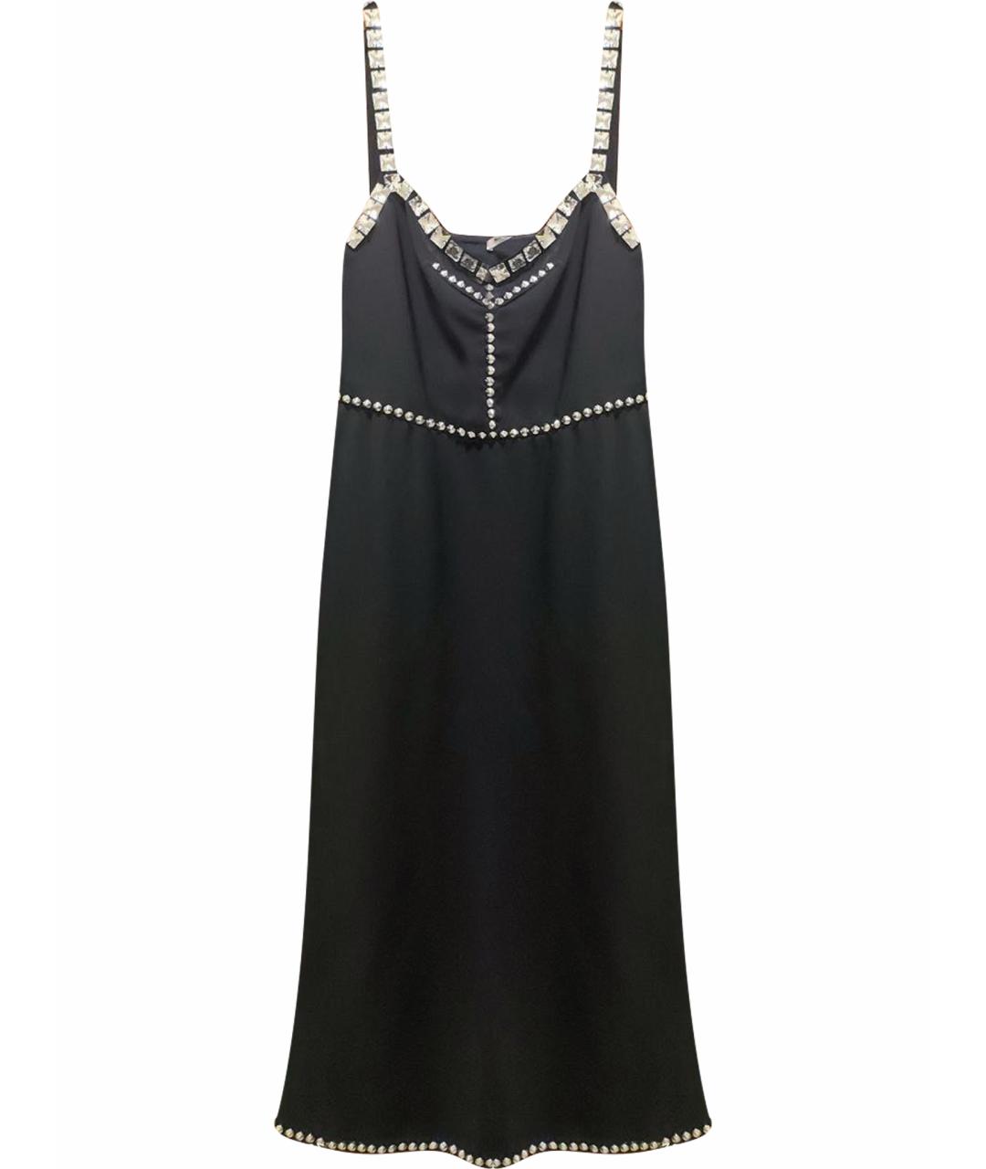 MIU MIU Черное полиэстеровое коктейльное платье, фото 1