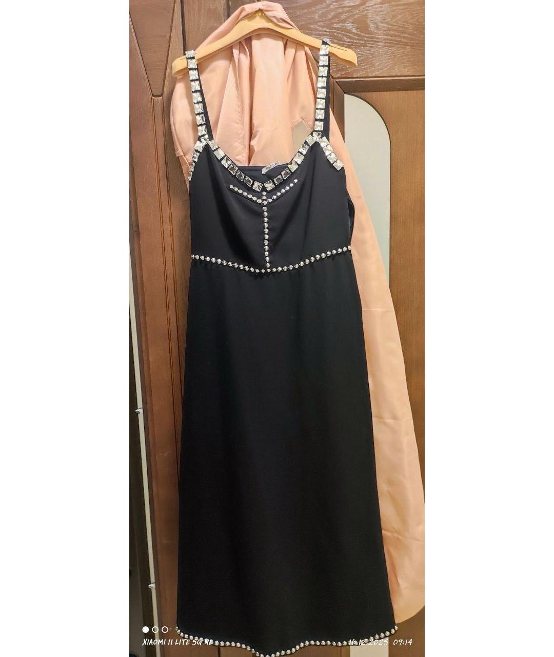 MIU MIU Черное полиэстеровое коктейльное платье, фото 5