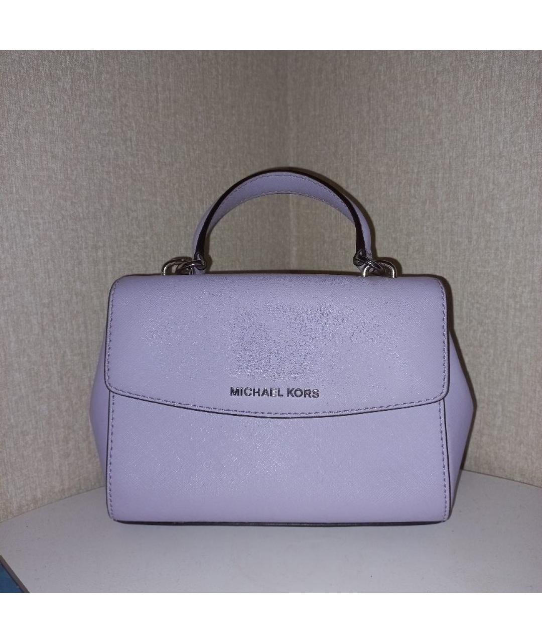 MICHAEL KORS Фиолетовая кожаная сумка через плечо, фото 5