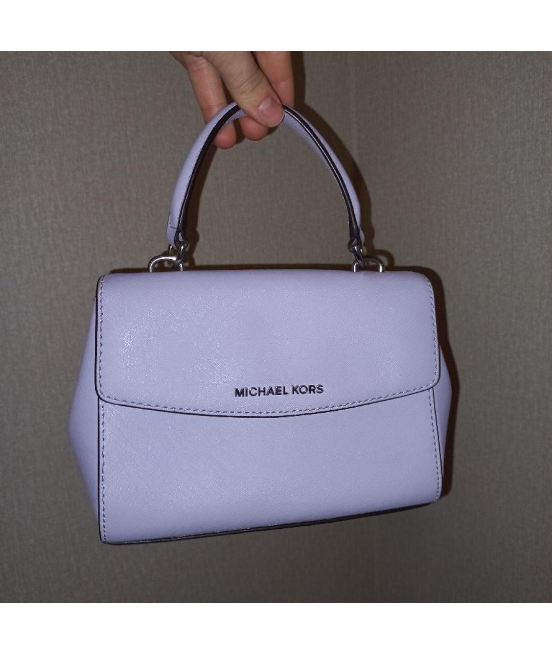 MICHAEL KORS Фиолетовая кожаная сумка через плечо, фото 2