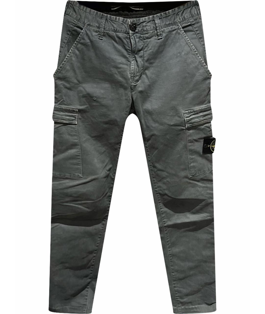 STONE ISLAND Темно-синие хлопковые повседневные брюки, фото 1