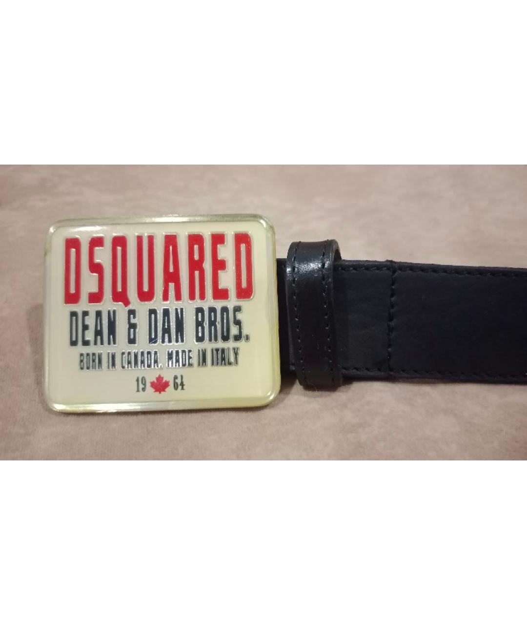 DSQUARED2 Черный кожаный ремень, фото 2