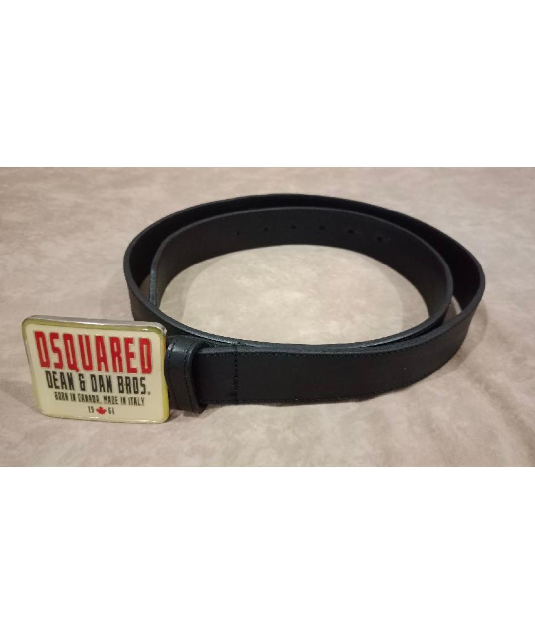 DSQUARED2 Черный кожаный ремень, фото 4