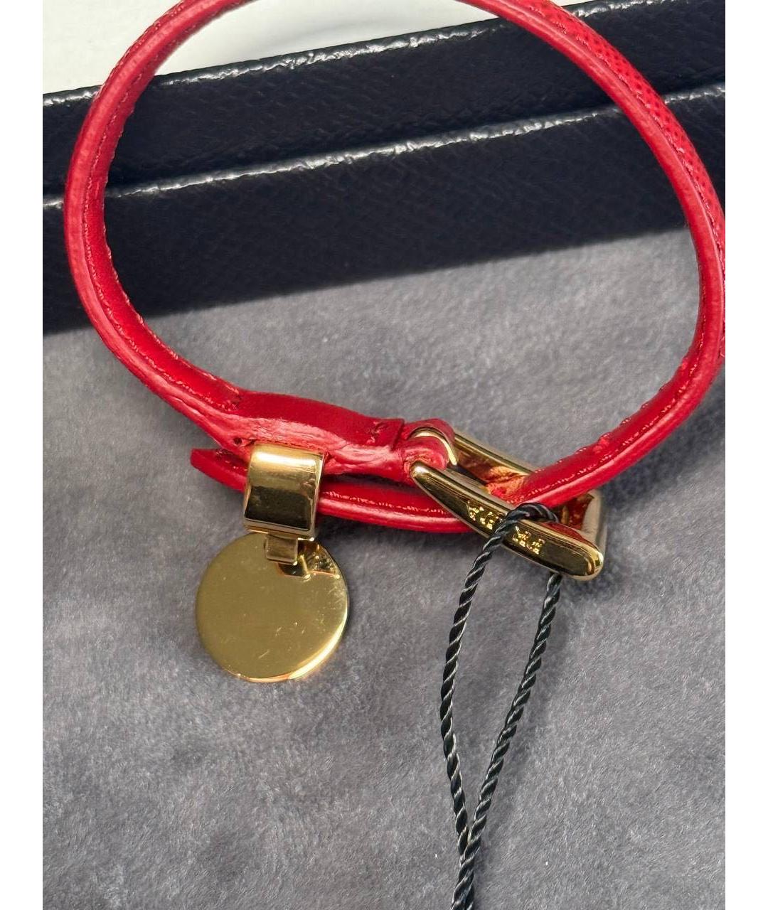 PRADA Красный кожаный браслет, фото 4