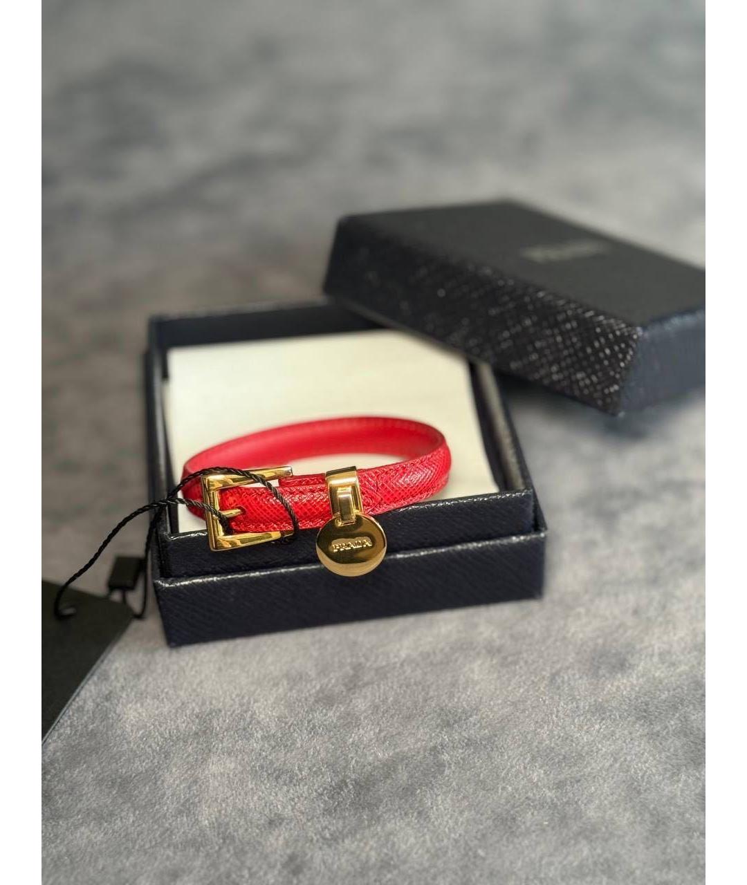 PRADA Красный кожаный браслет, фото 6