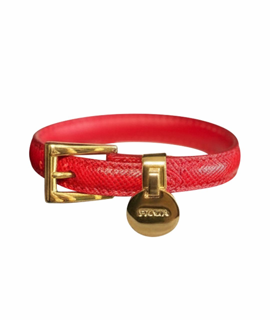 PRADA Красный кожаный браслет, фото 1