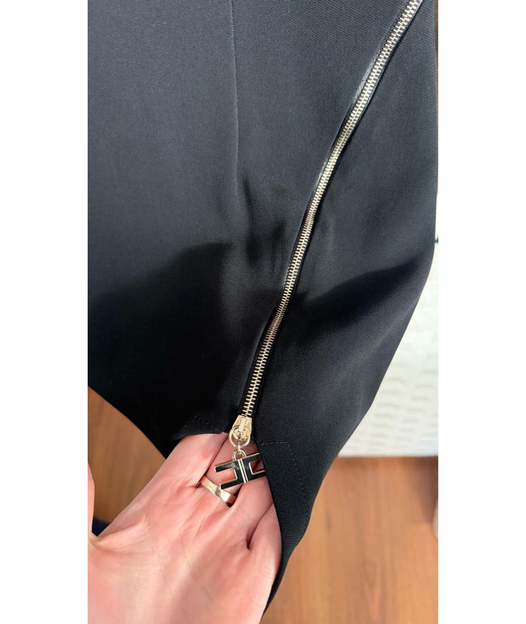 ELISABETTA FRANCHI Черное вискозное вечернее платье, фото 3