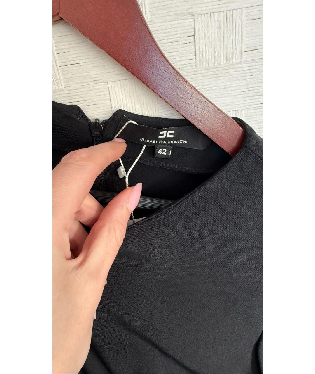 ELISABETTA FRANCHI Черное вискозное вечернее платье, фото 5