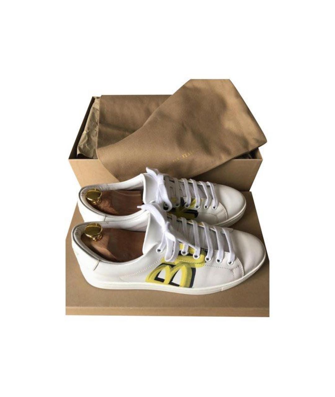 BURBERRY Белые кожаные низкие кроссовки / кеды, фото 3