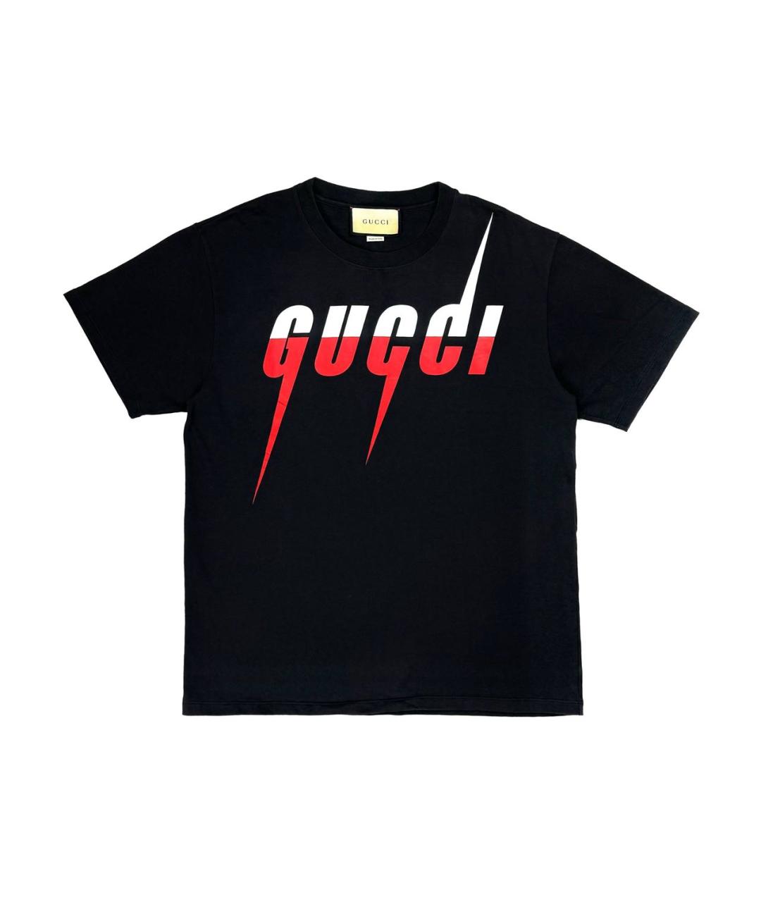 GUCCI Черная хлопковая футболка, фото 1