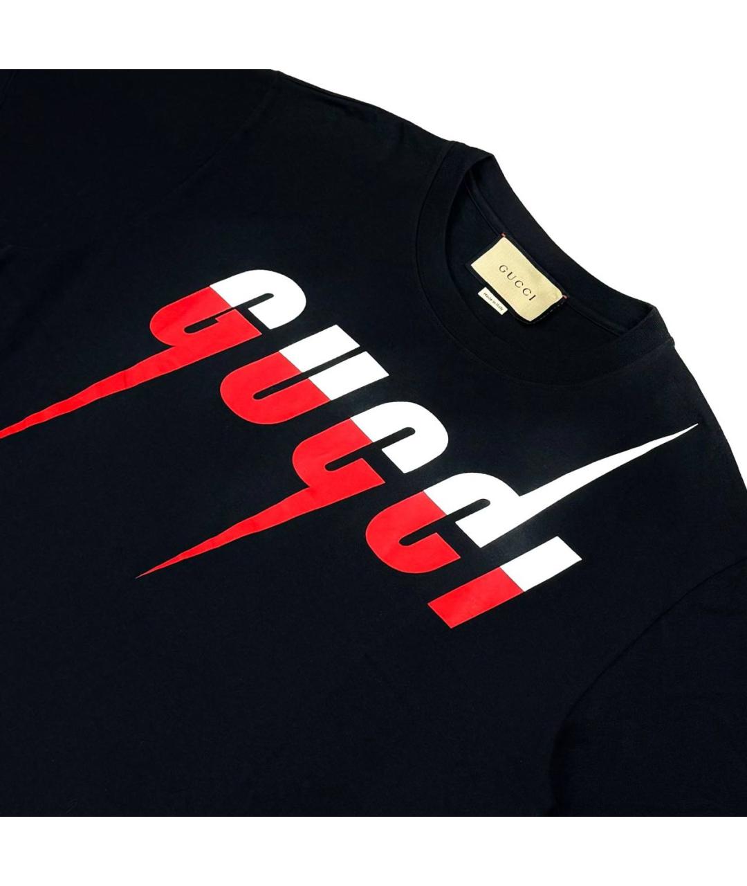 GUCCI Черная хлопковая футболка, фото 3