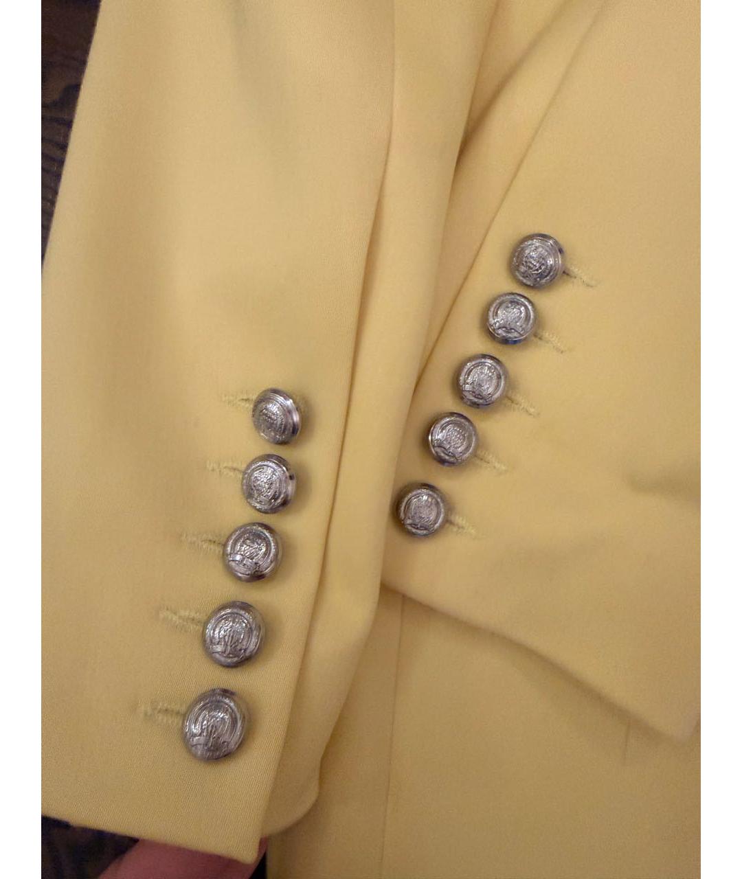 BALMAIN Желтый шерстяной жакет/пиджак, фото 5