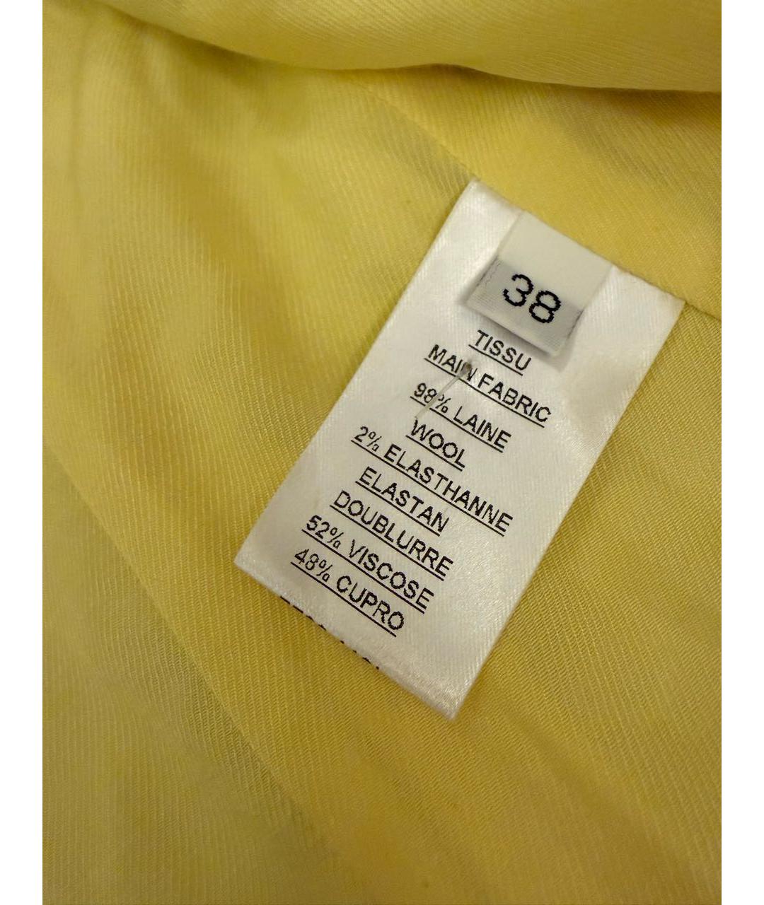 BALMAIN Желтый шерстяной жакет/пиджак, фото 4