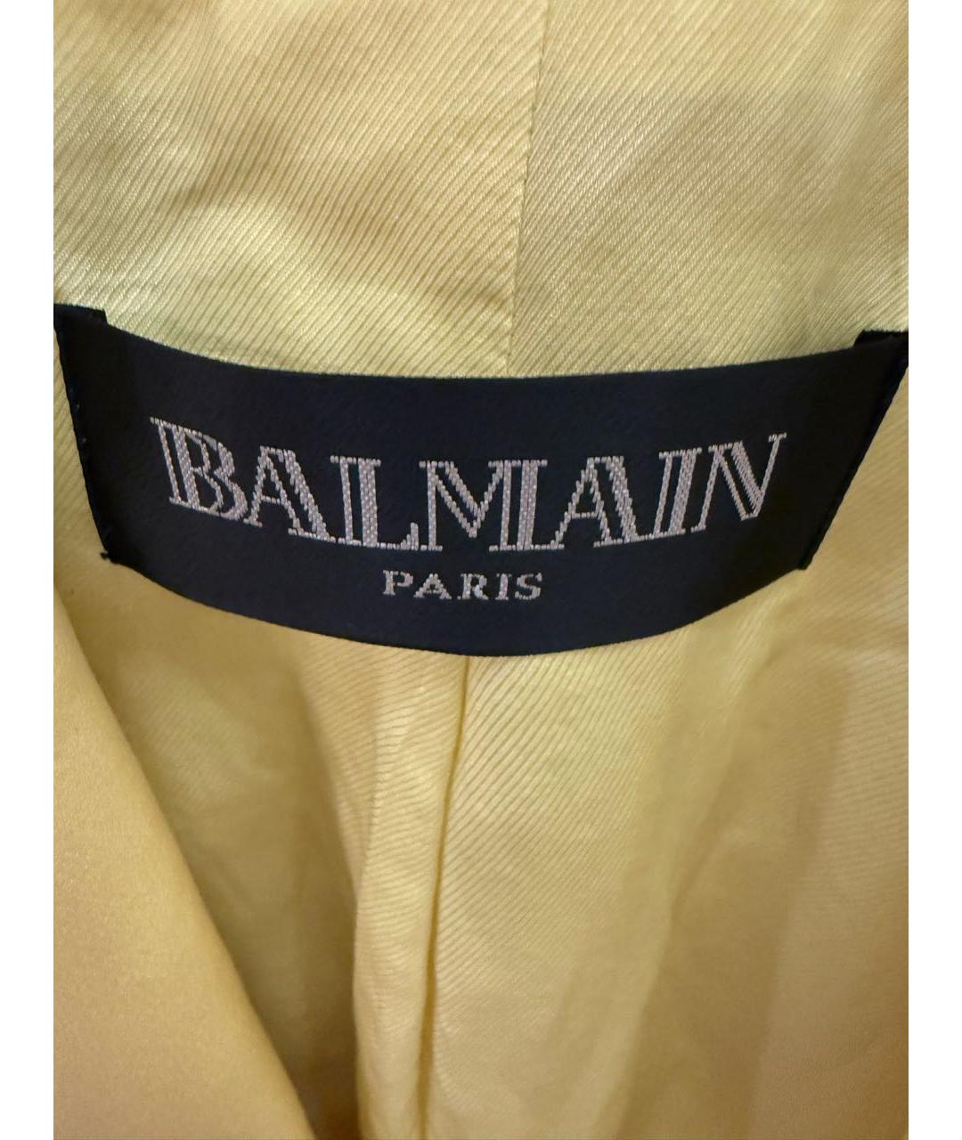 BALMAIN Желтый шерстяной жакет/пиджак, фото 3