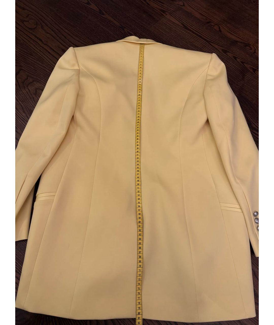 BALMAIN Желтый шерстяной жакет/пиджак, фото 8