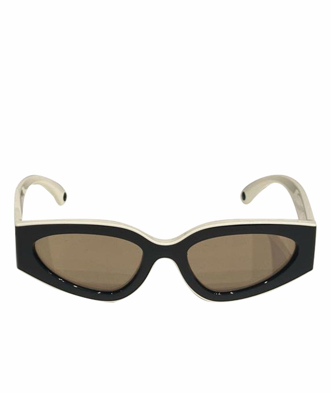 CHANEL Белые пластиковые солнцезащитные очки, фото 1