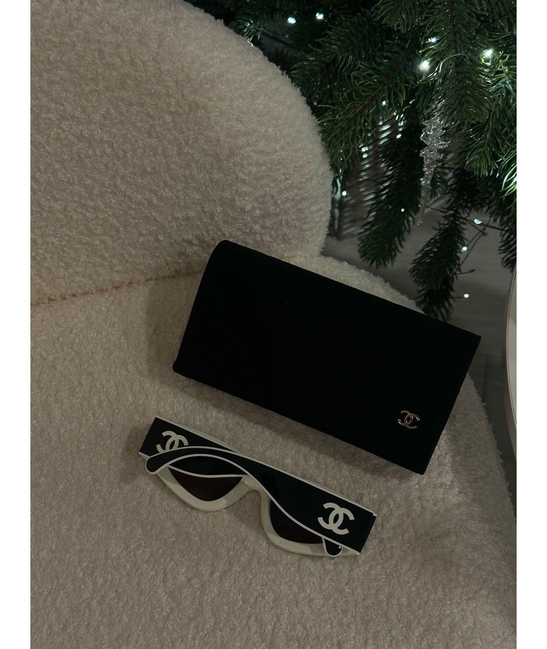 CHANEL Белые пластиковые солнцезащитные очки, фото 6