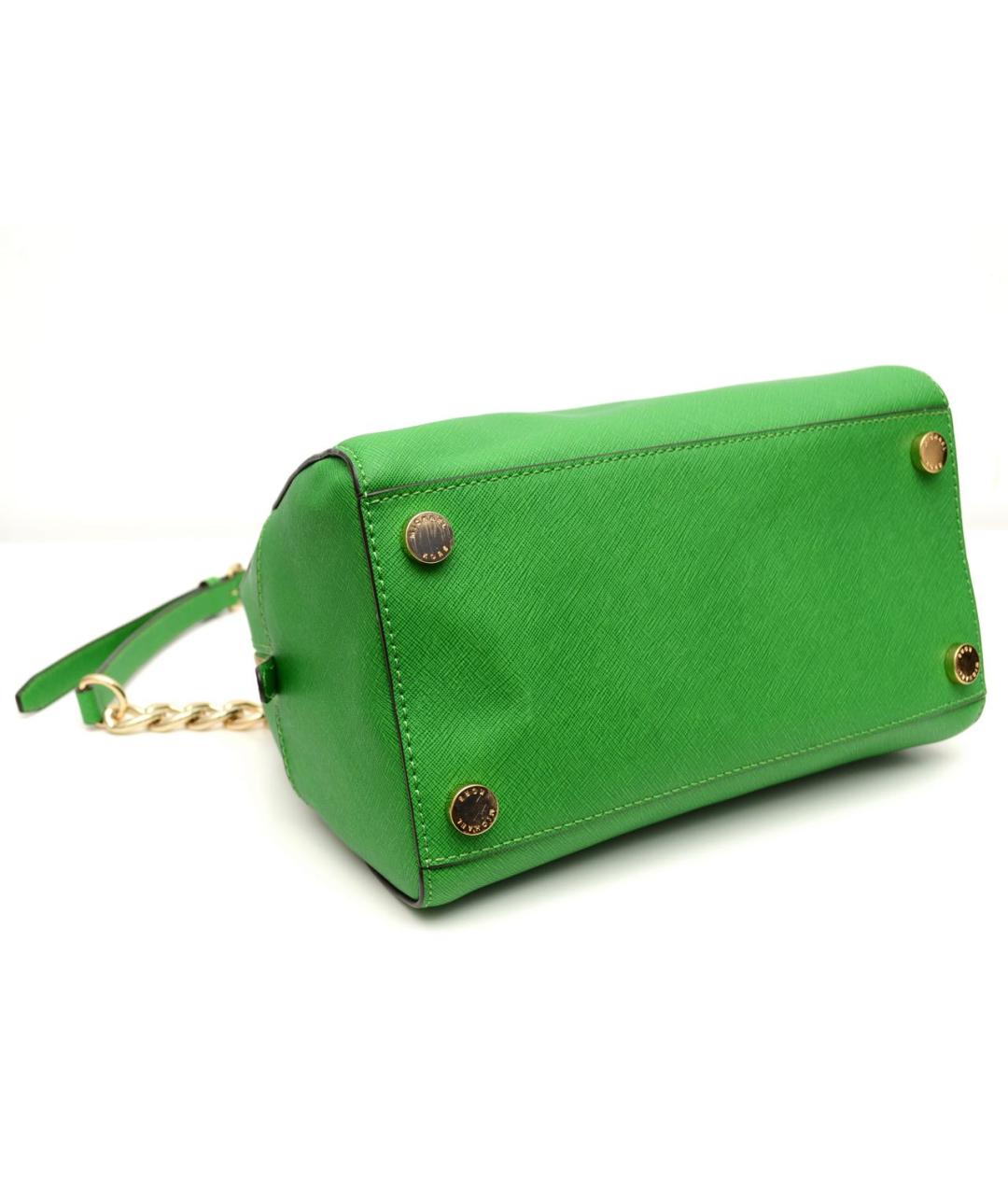 MICHAEL KORS Зеленая кожаная сумка с короткими ручками, фото 3