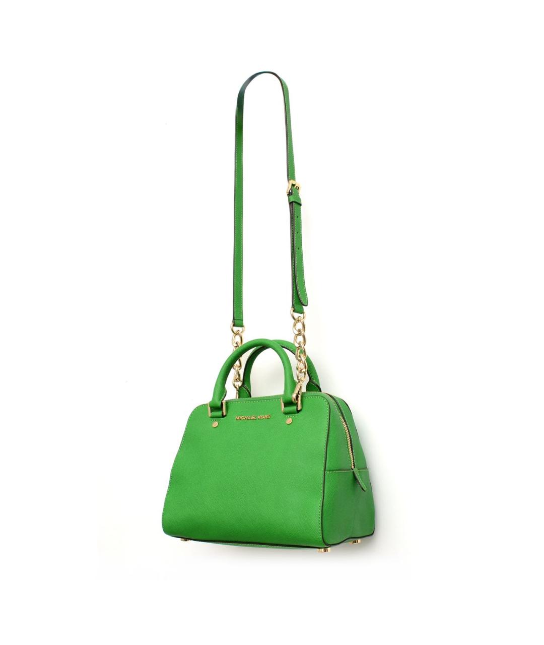 MICHAEL KORS Зеленая кожаная сумка с короткими ручками, фото 8