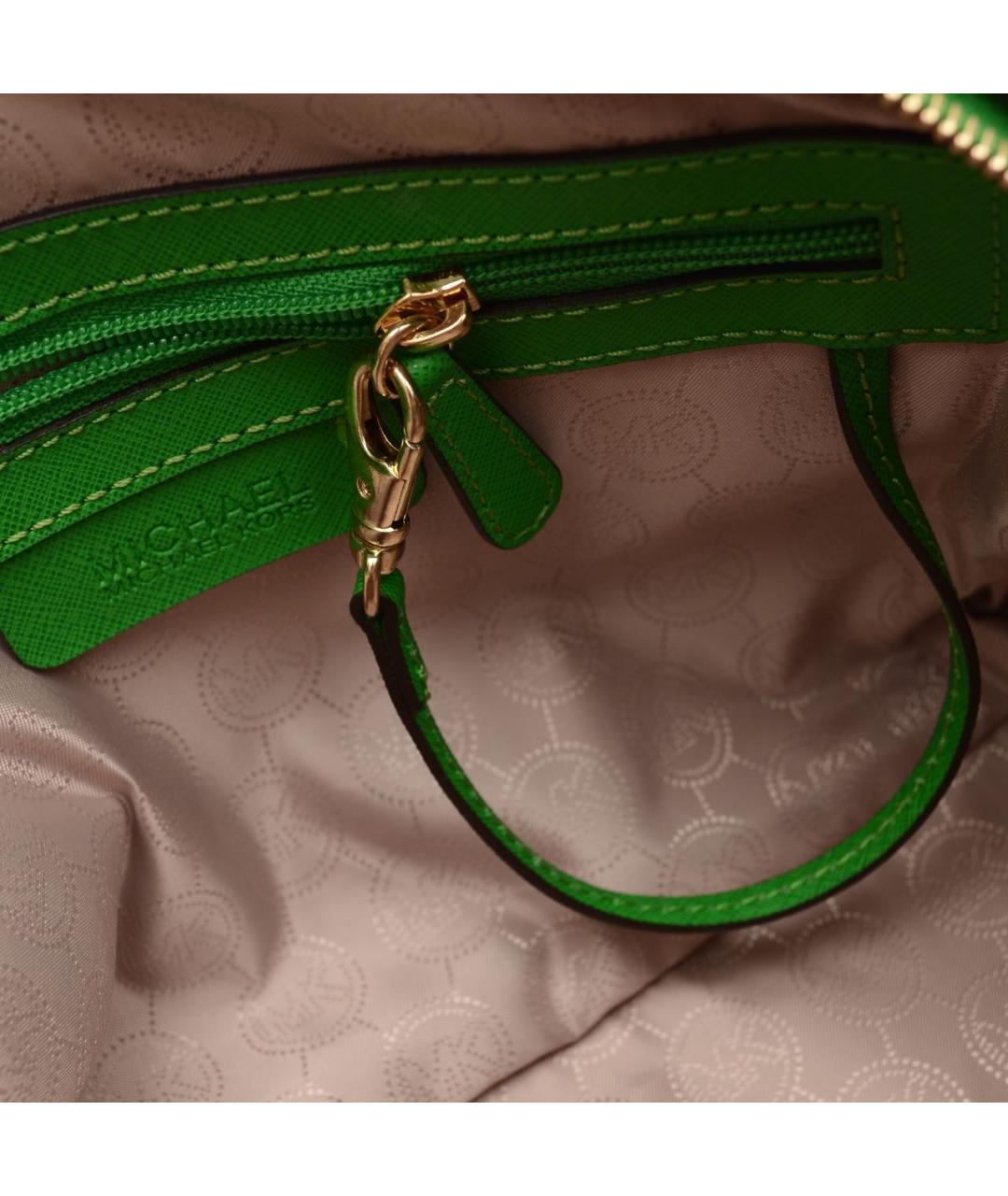 MICHAEL KORS Зеленая кожаная сумка с короткими ручками, фото 5