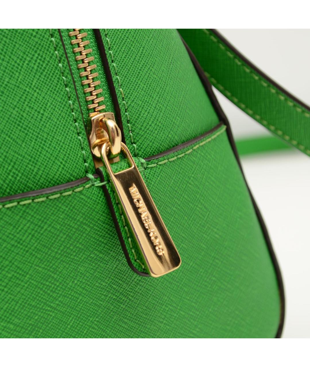 MICHAEL KORS Зеленая кожаная сумка с короткими ручками, фото 4