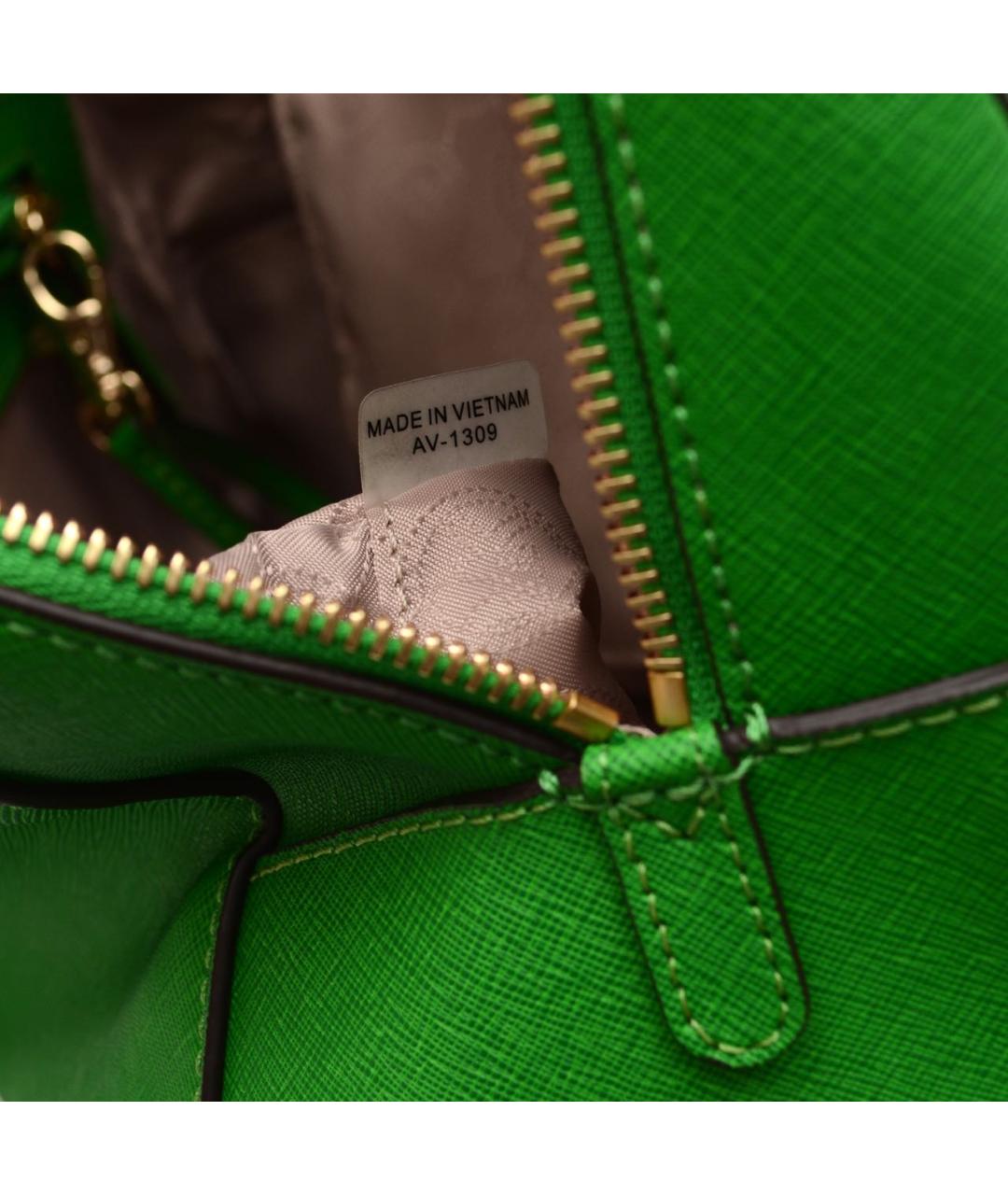 MICHAEL KORS Зеленая кожаная сумка с короткими ручками, фото 6