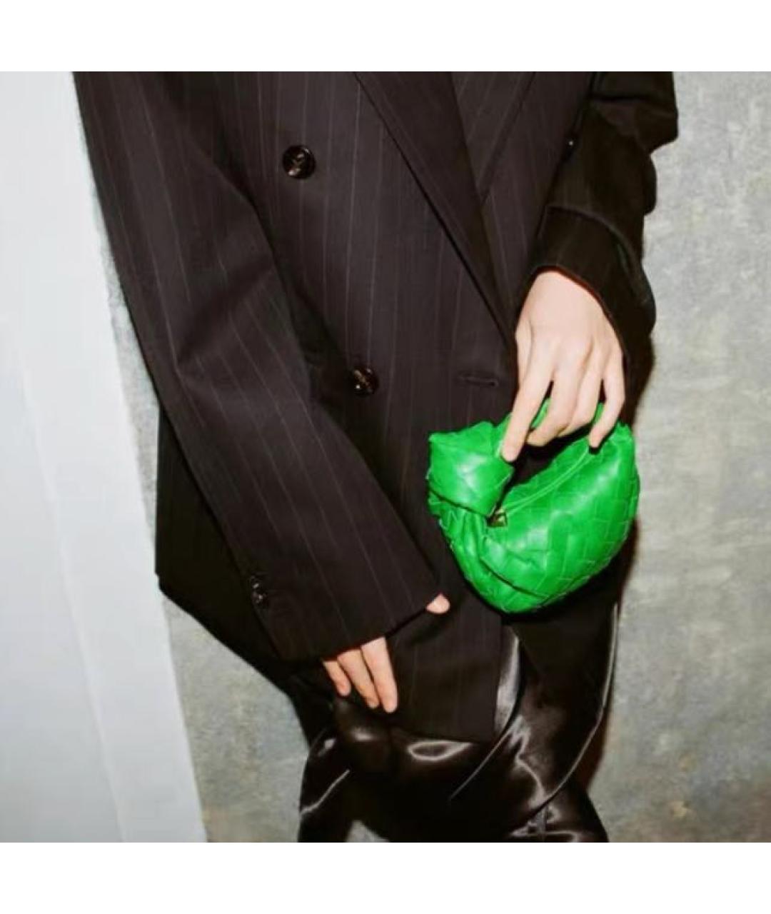 BOTTEGA VENETA Зеленая кожаная сумка с короткими ручками, фото 6