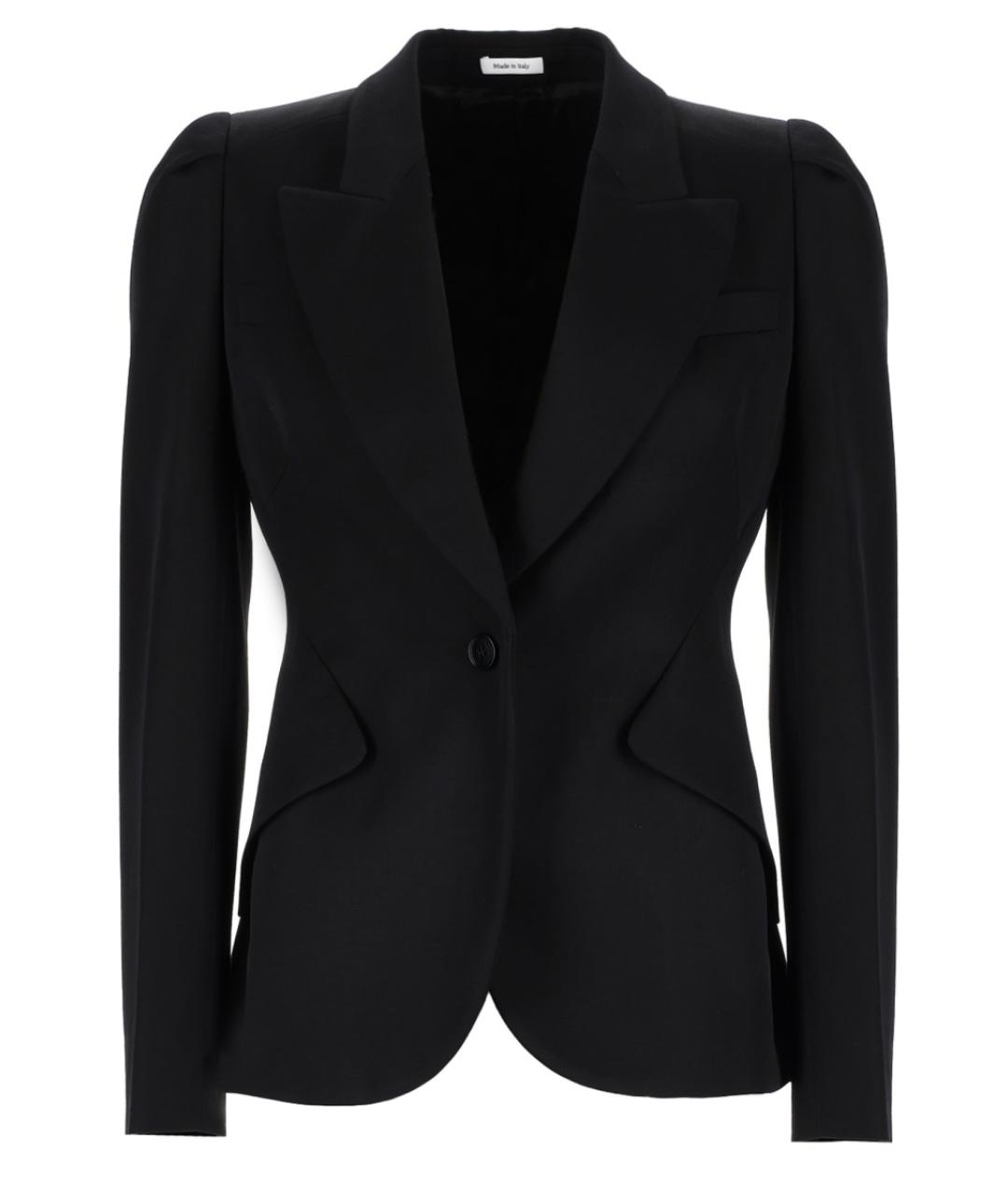 ALEXANDER MCQUEEN Черный шерстяной жакет/пиджак, фото 1