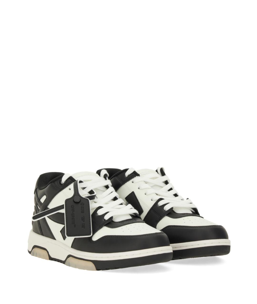 OFF-WHITE Черные кожаные низкие кроссовки / кеды, фото 3