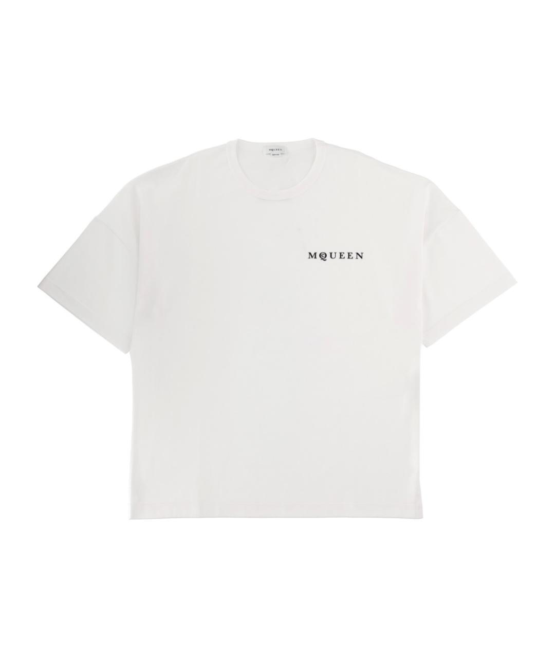 ALEXANDER MCQUEEN Белая хлопковая футболка, фото 1