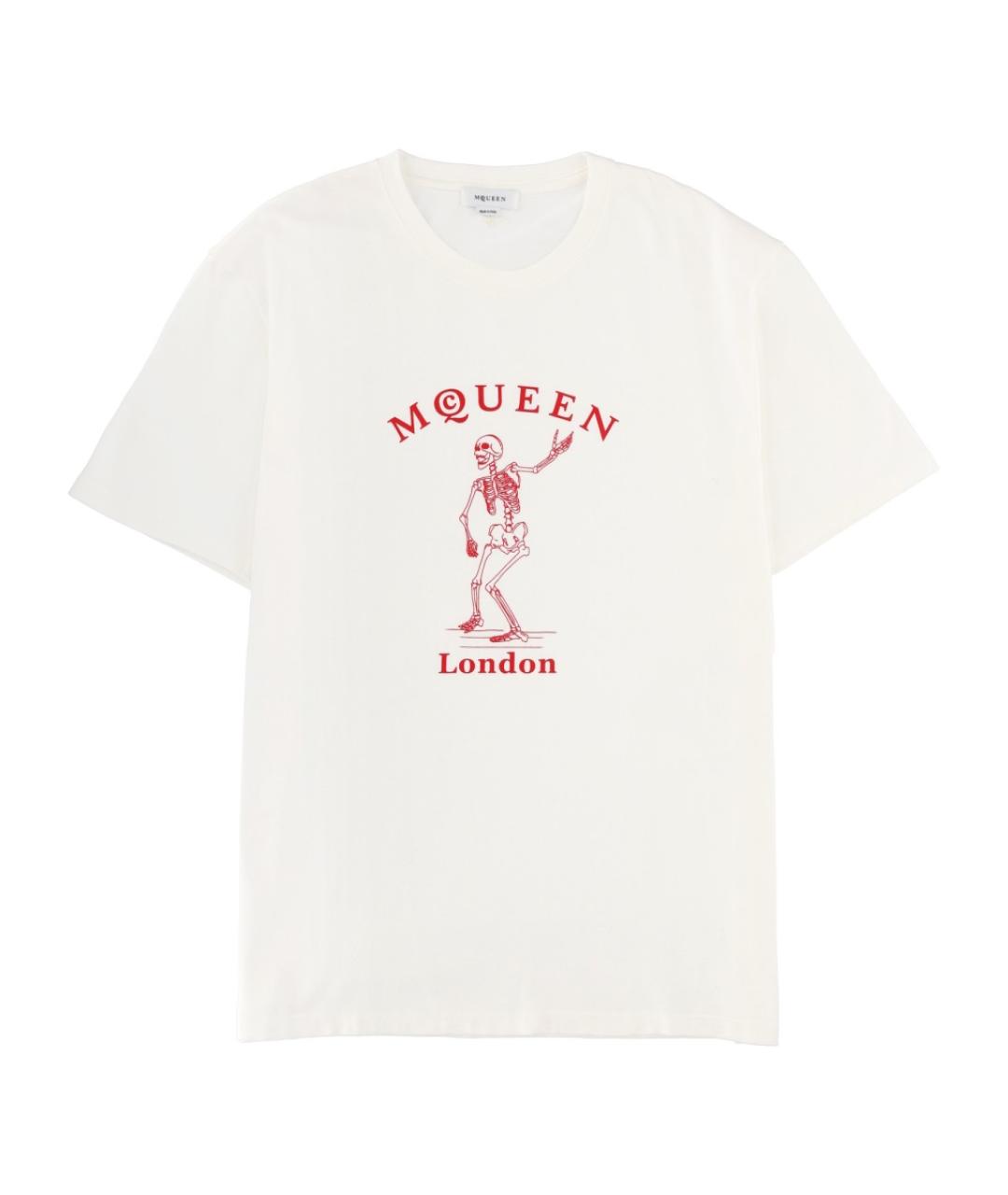 ALEXANDER MCQUEEN Белая хлопковая футболка, фото 1