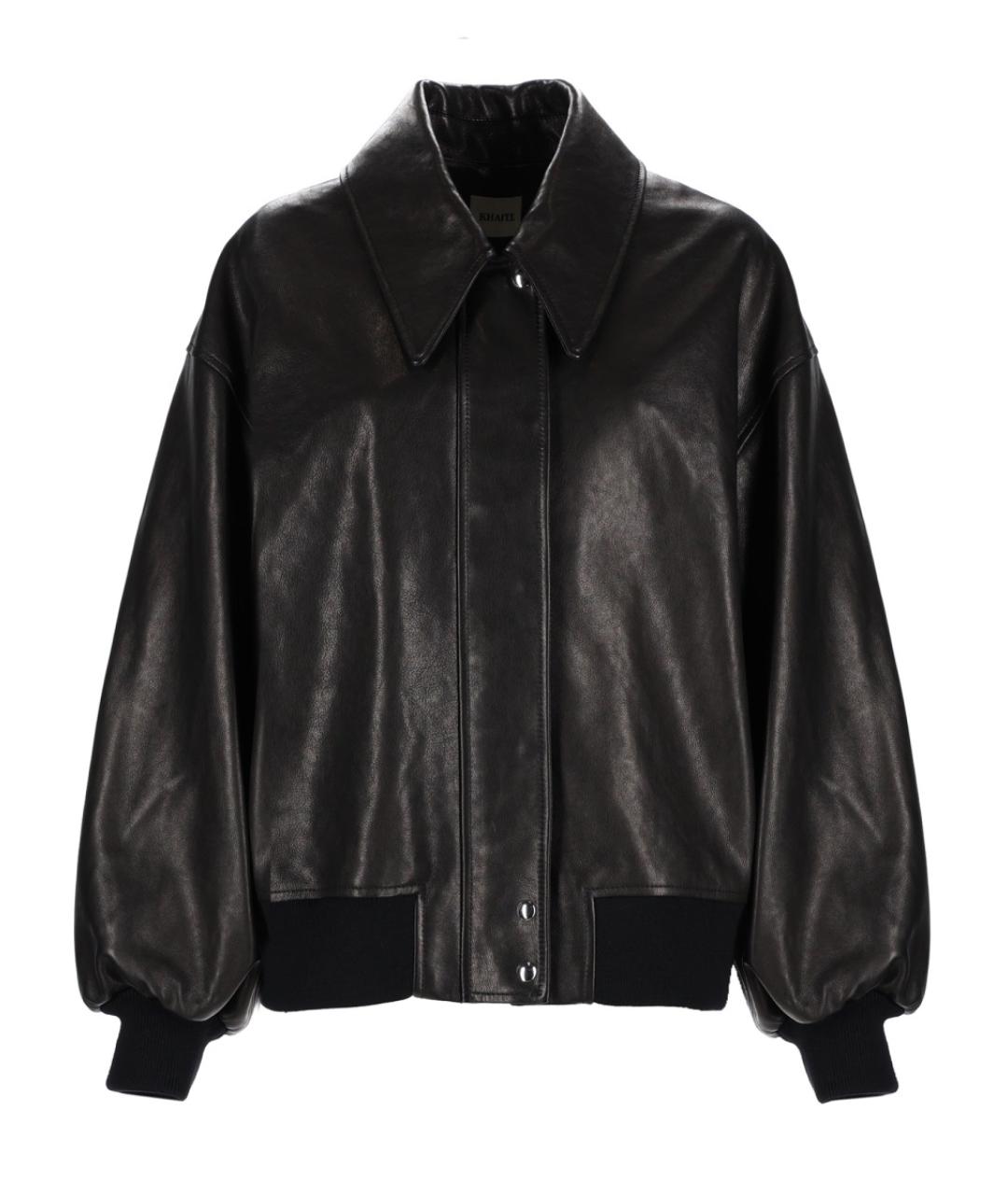 KHAITE Черная кожаная куртка, фото 1