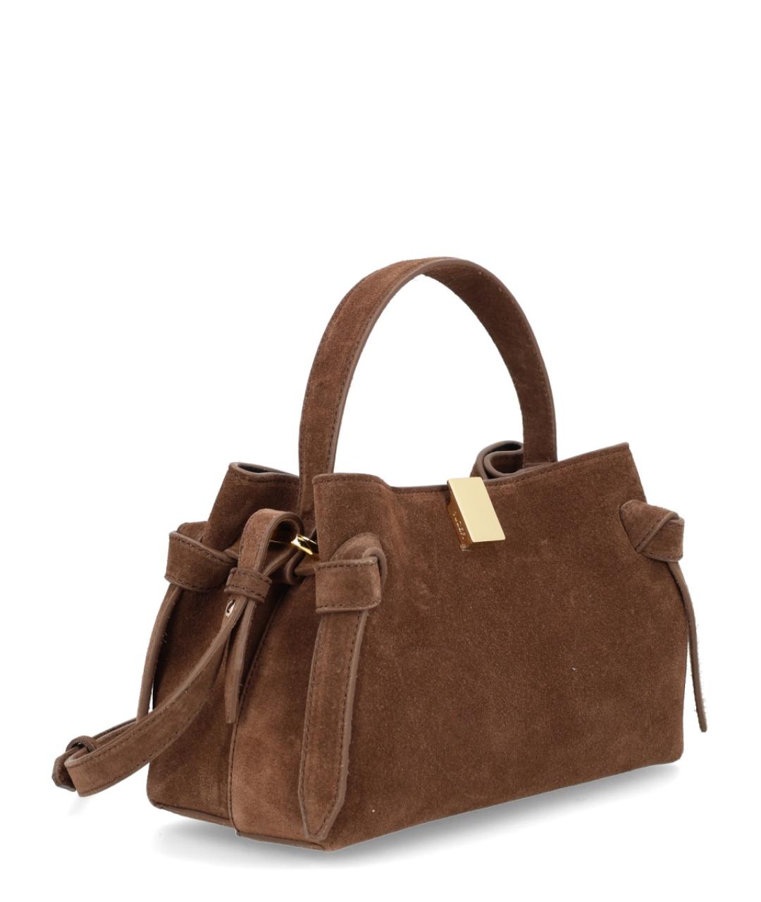 YUZEFI Коричневая замшевая сумка тоут, фото 3