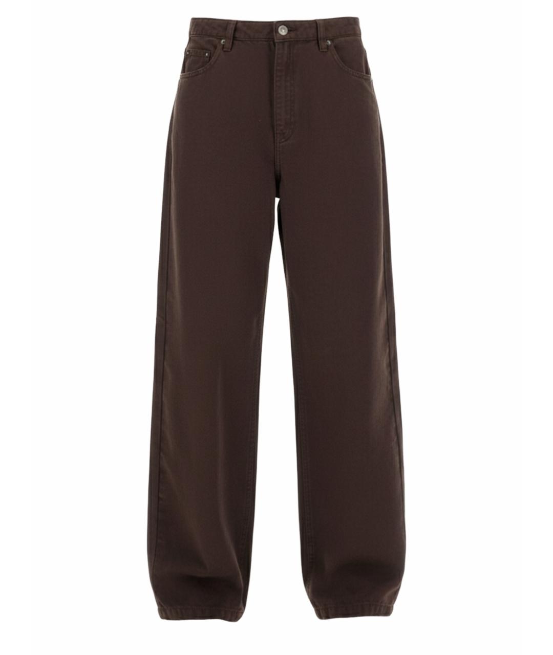 ROTATE Коричневые хлопковые прямые джинсы, фото 1