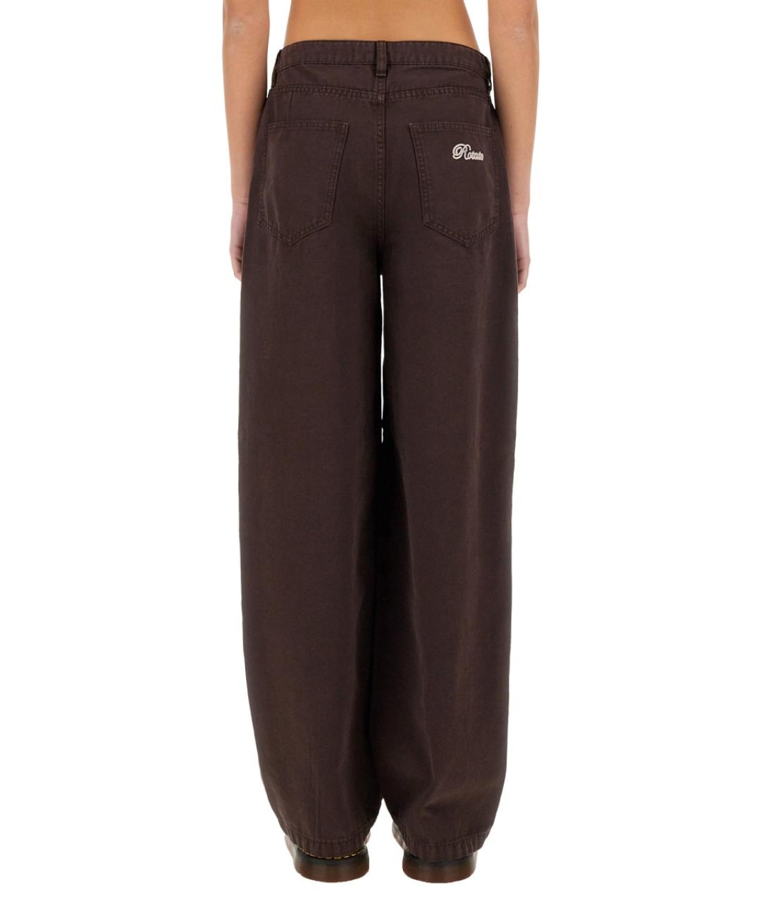 ROTATE Коричневые хлопковые прямые джинсы, фото 3