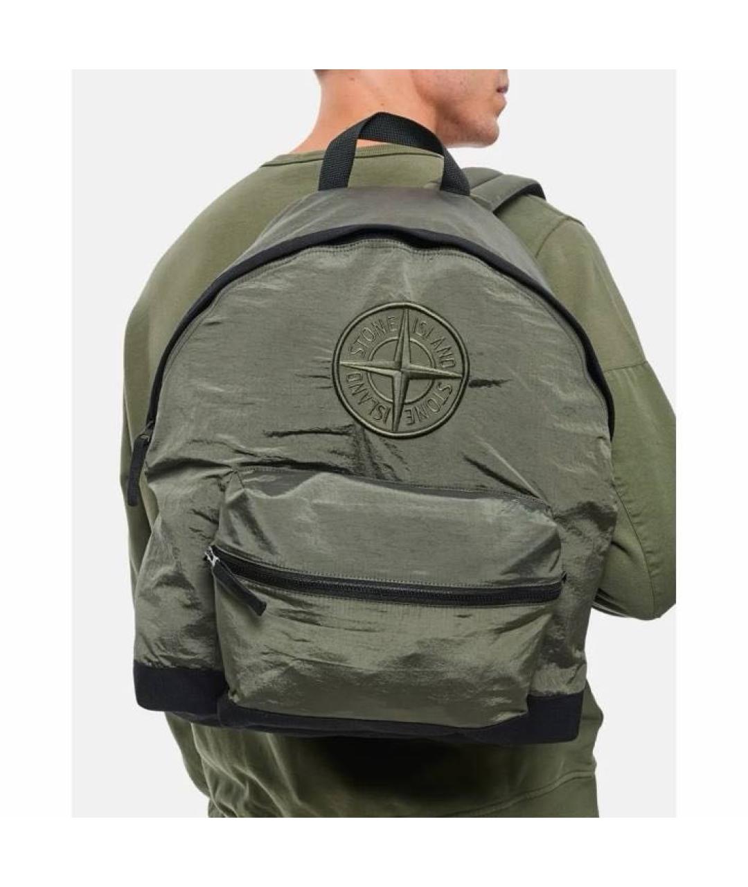 STONE ISLAND Зеленый рюкзак, фото 4