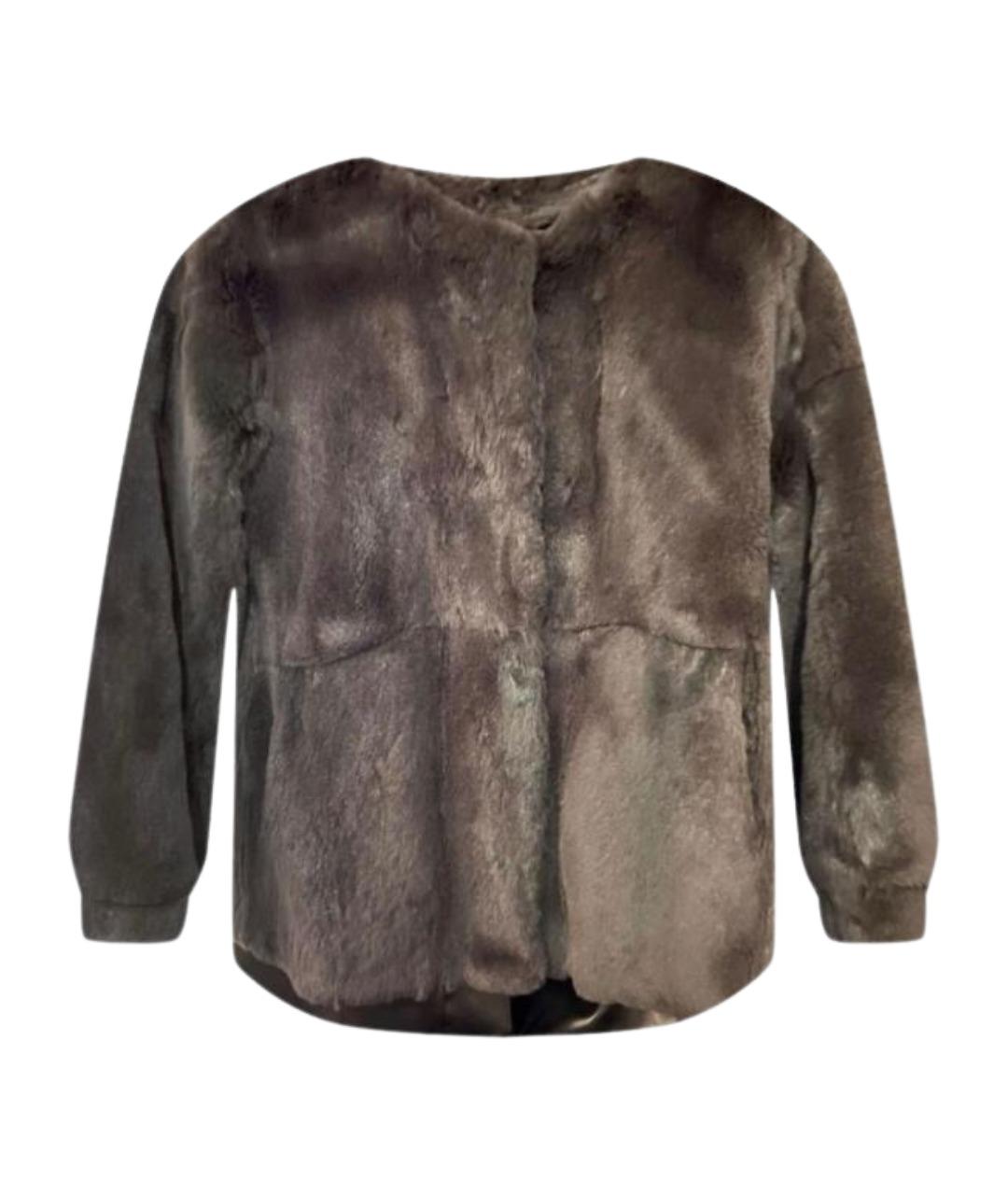 TWIN-SET Коричневая меховая шуба, фото 1