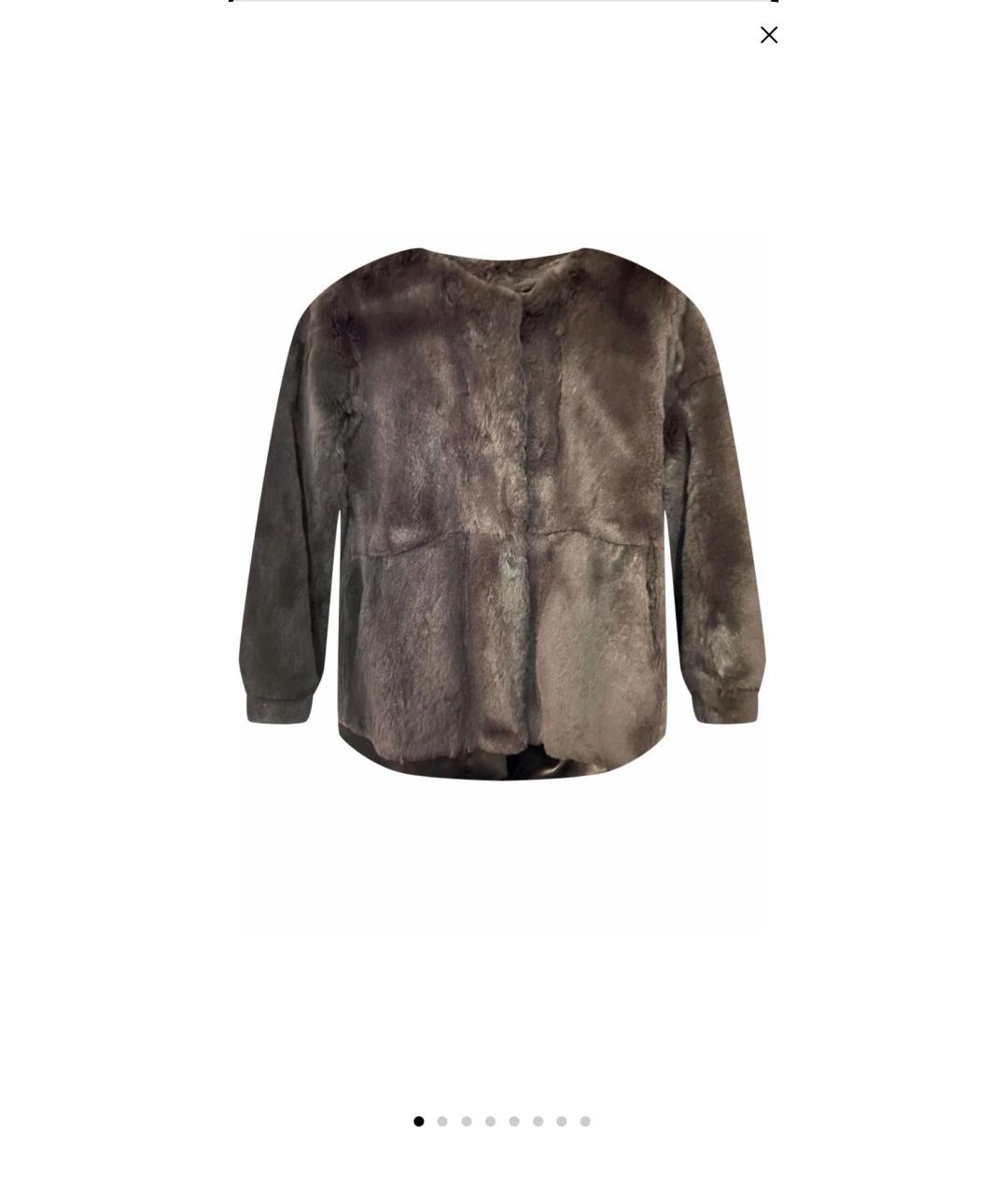 TWIN-SET Коричневая меховая шуба, фото 8