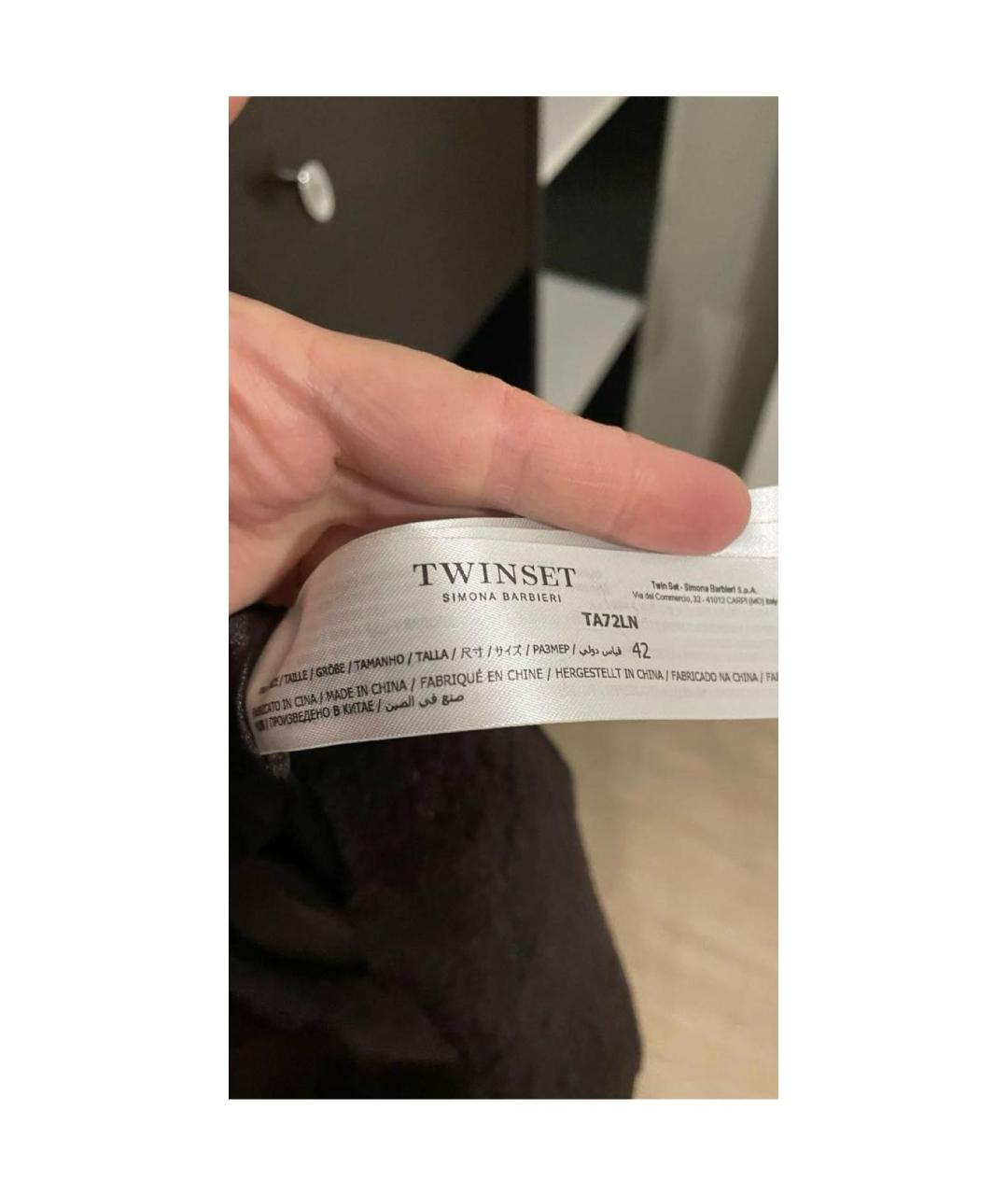 TWIN-SET Коричневая меховая шуба, фото 5