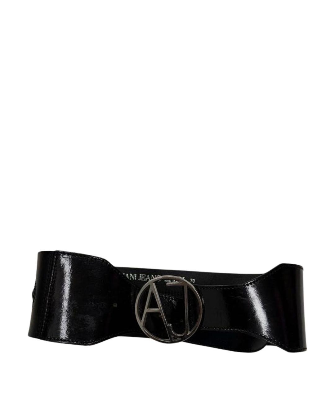 ARMANI JEANS Черный кожаный ремень, фото 1