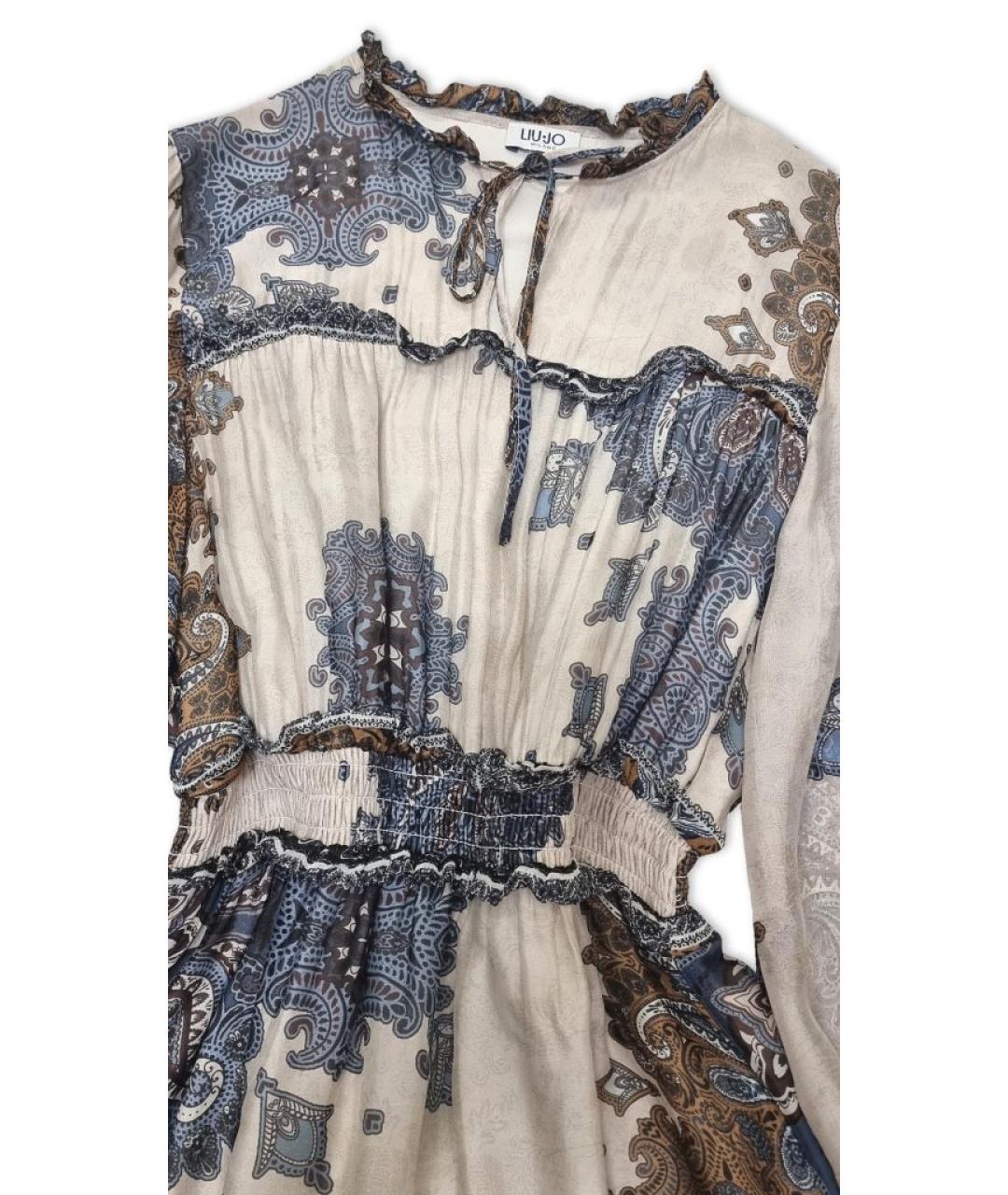 LIU JO Мульти шелковое повседневное платье, фото 5