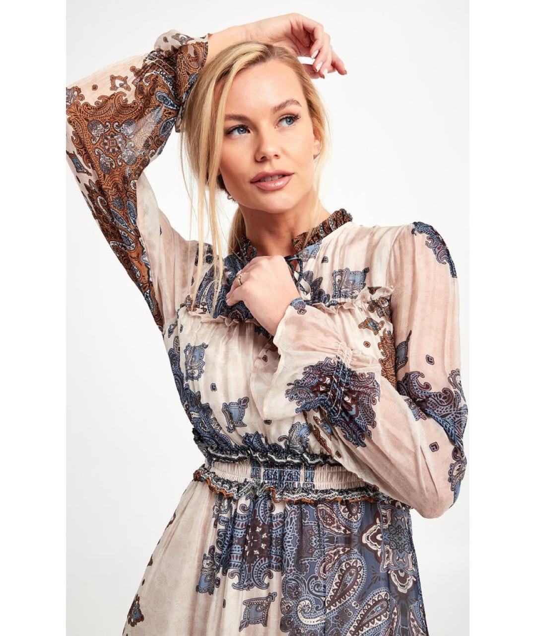 LIU JO Мульти шелковое повседневное платье, фото 3