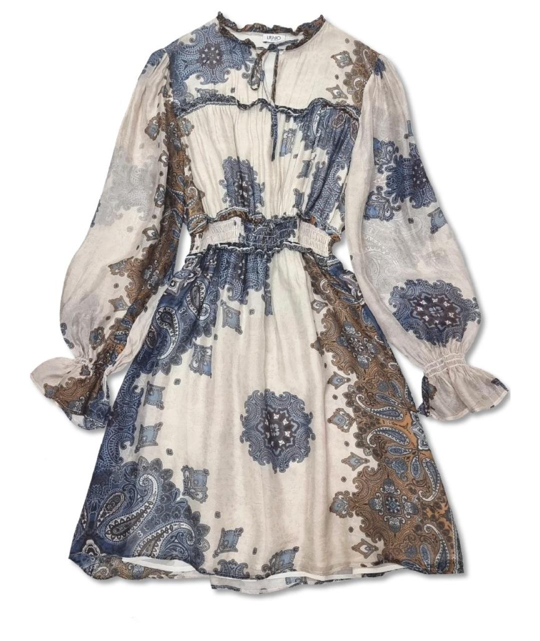 LIU JO Мульти шелковое повседневное платье, фото 10