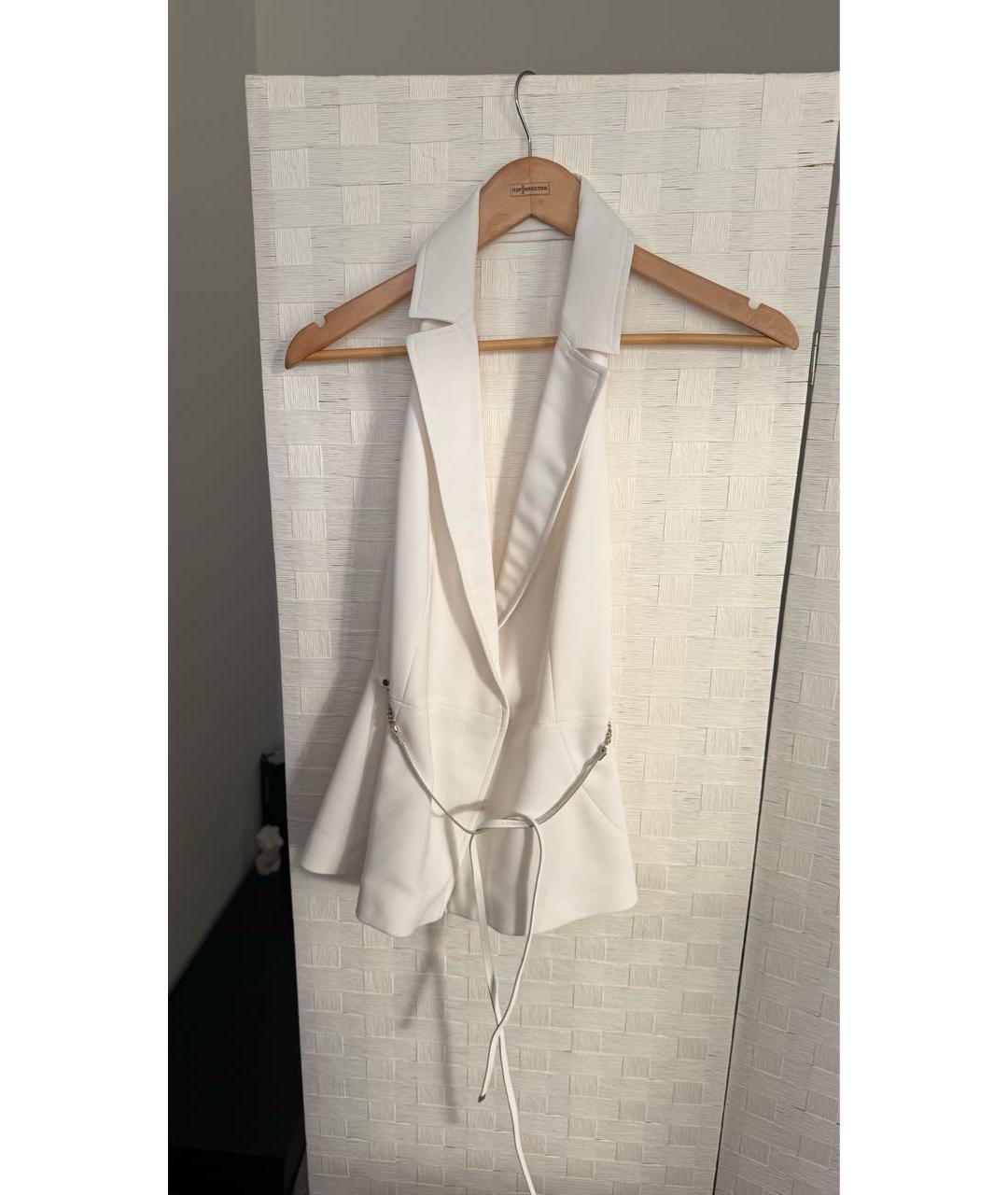 ELISABETTA FRANCHI Белая хлопковая блузы, фото 5