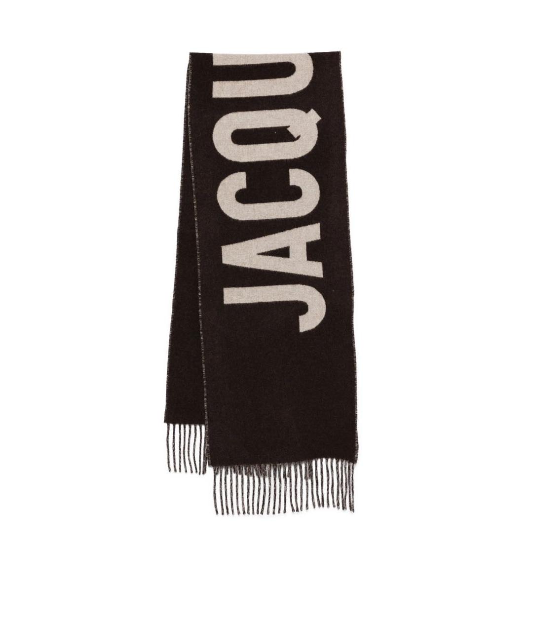 JACQUEMUS Коричневый шерстяной шарф, фото 3