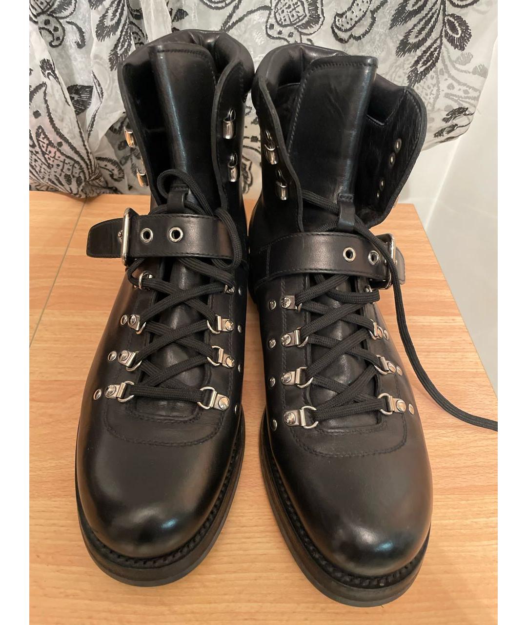 PRADA Черные кожаные высокие ботинки, фото 2