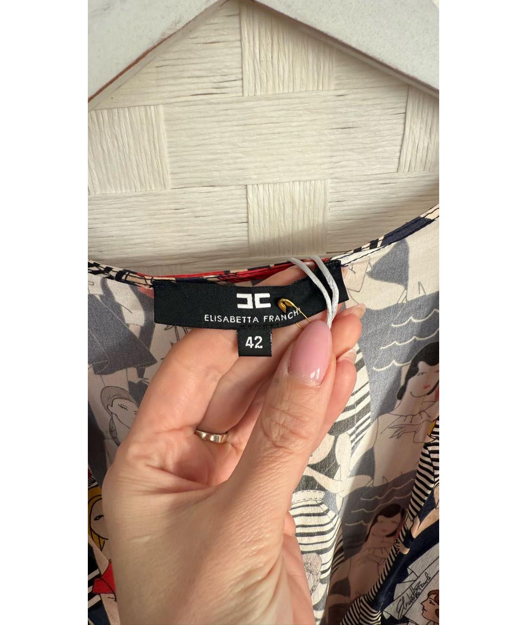 ELISABETTA FRANCHI Мульти шелковая блузы, фото 3